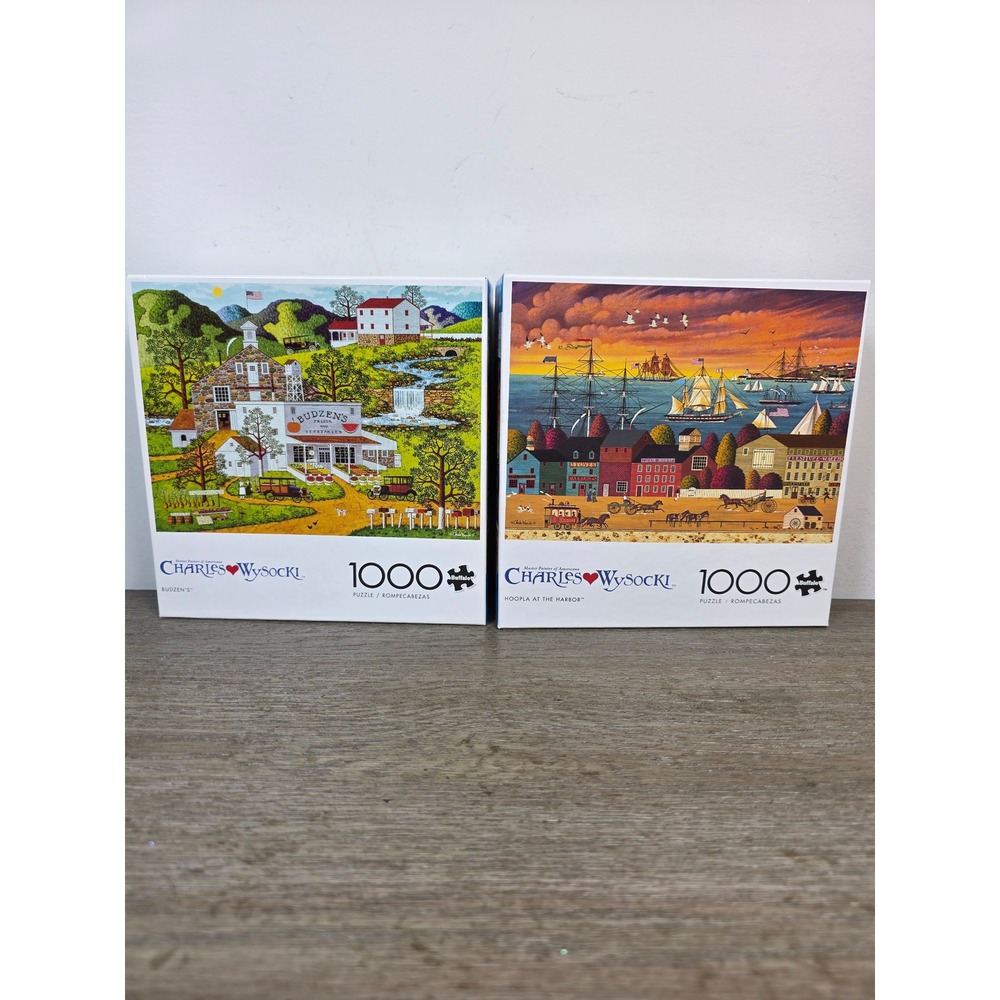 Set of Two (2) Charles Wysocki 1000 Piece Jigsaw Puzzles by Buffalo Games
